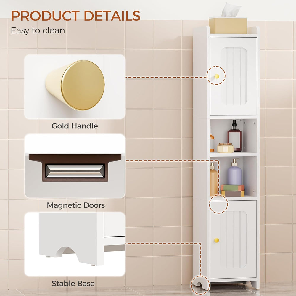 ANWBROAD Slim Bathroom Storage Cabinet with 2 Doors and Adjustable Shelf
