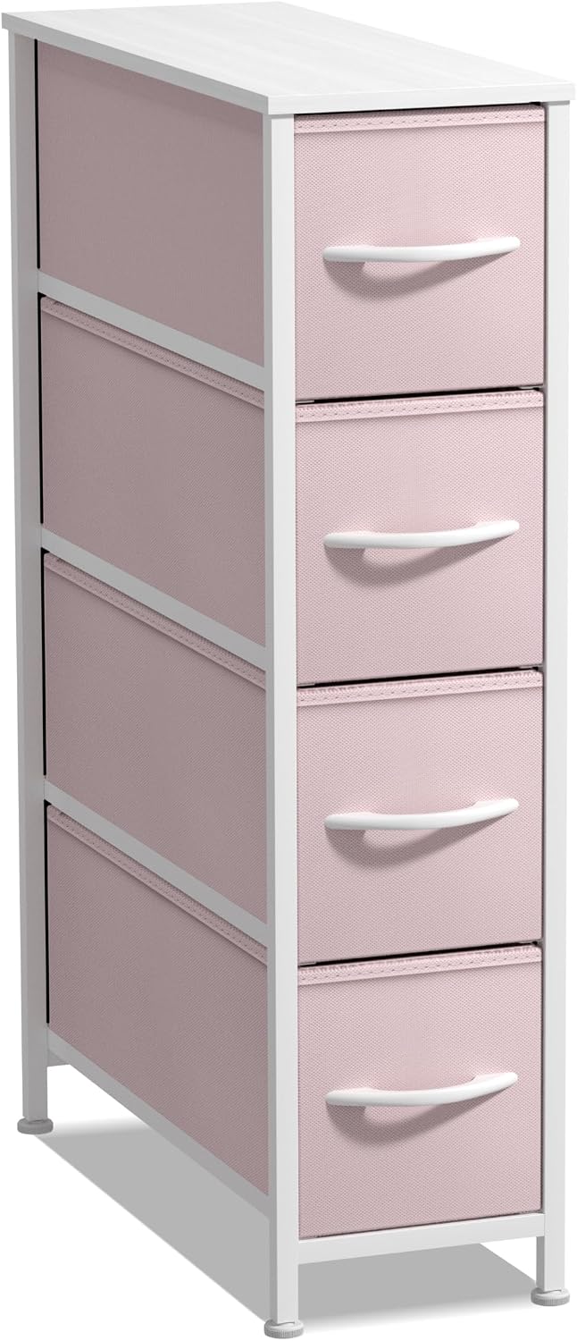Sorbus 4-Drawer Narrow Dresser for Bedroom (Pink)