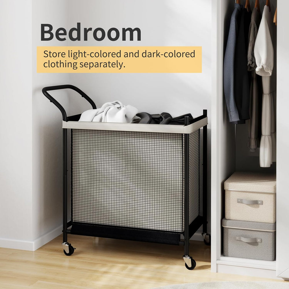 Laundry Hamper with Wheels,Laundry Basket with Removable and Washable Liner B...