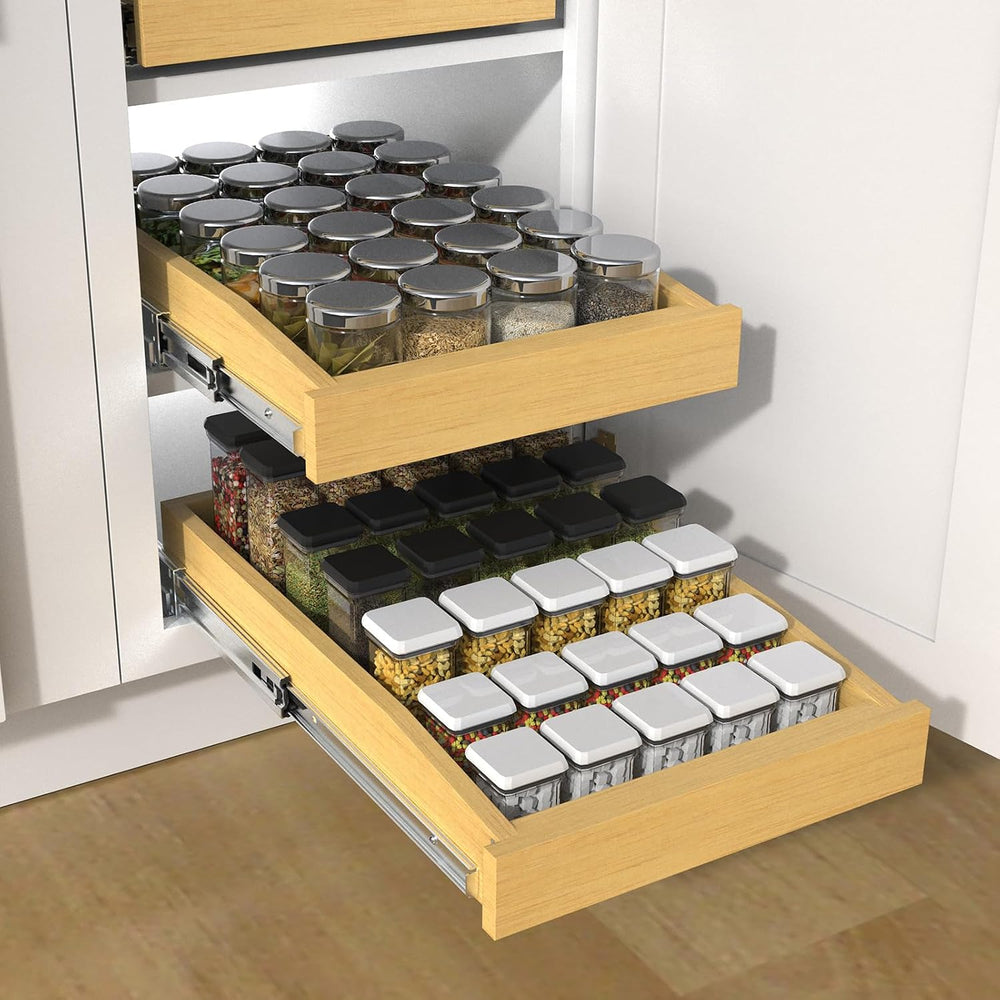 Wooden Pull out Cabinet Organizer 23" W x 21" D x 3.35" H, Hea...