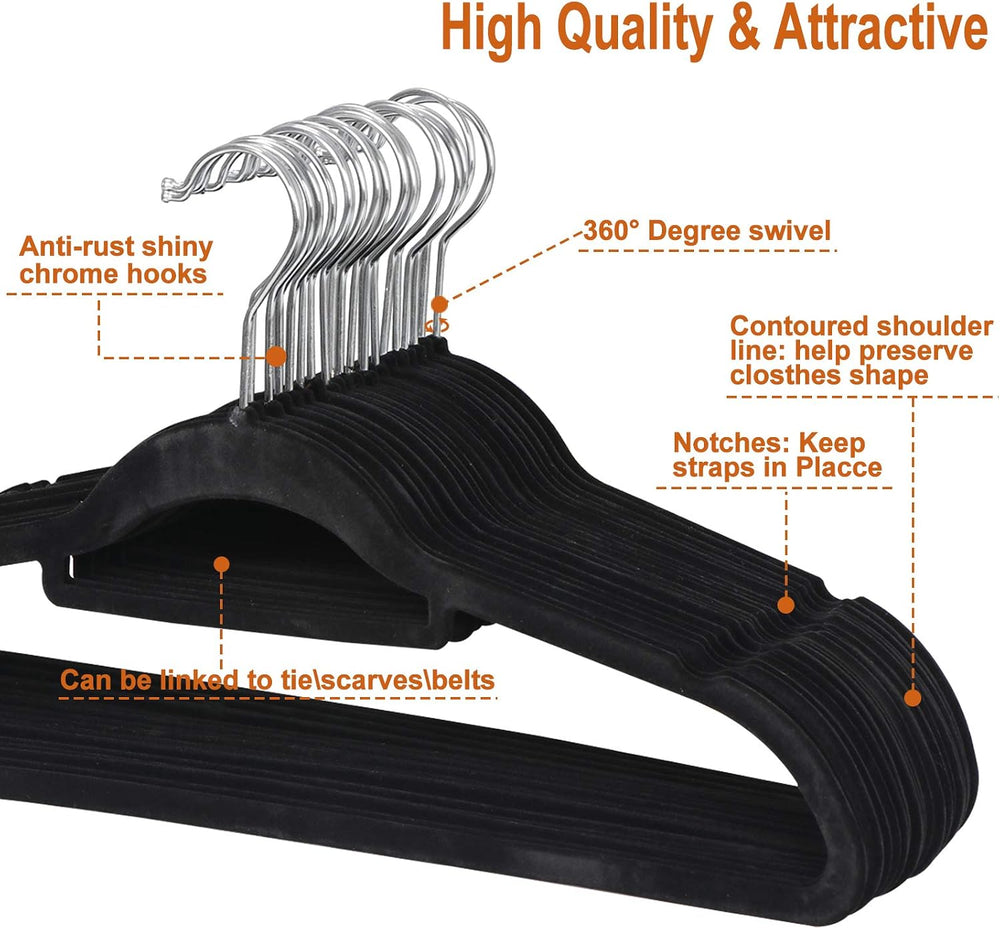 ZENY Velvet Hangers 100 Pack for Suits,Coats, Dress, Non Slip Clothes Hangers...