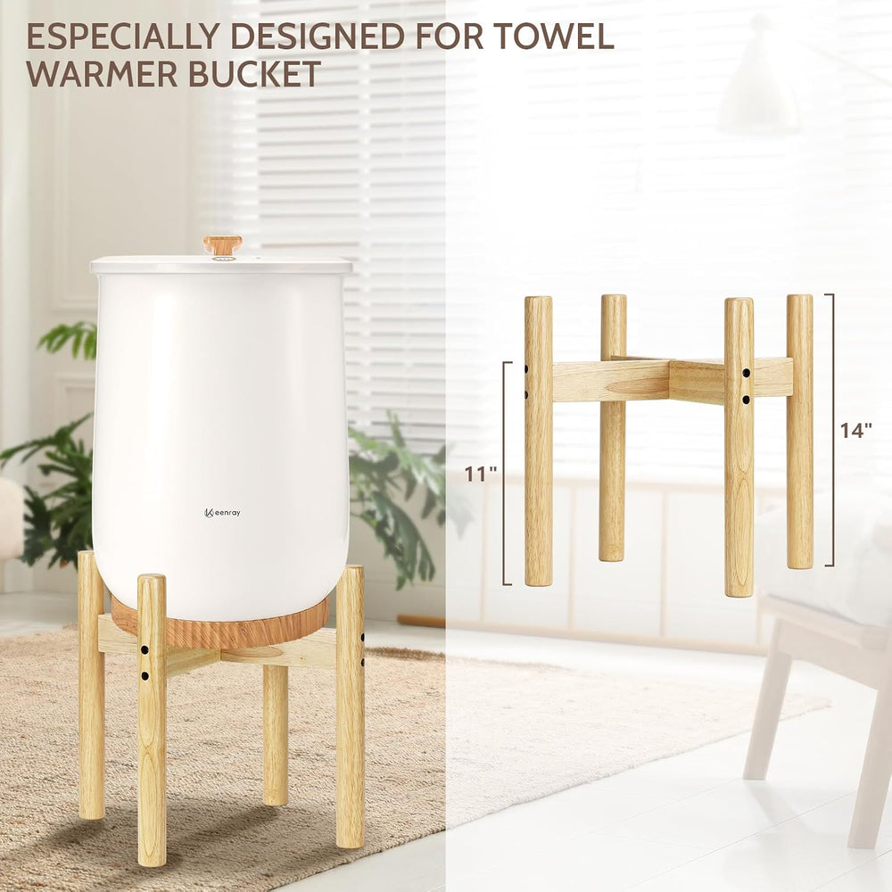 Keenray Wooden Adjustable Stand for Towel Warmers, Solid Wood Stand to Fit Di...