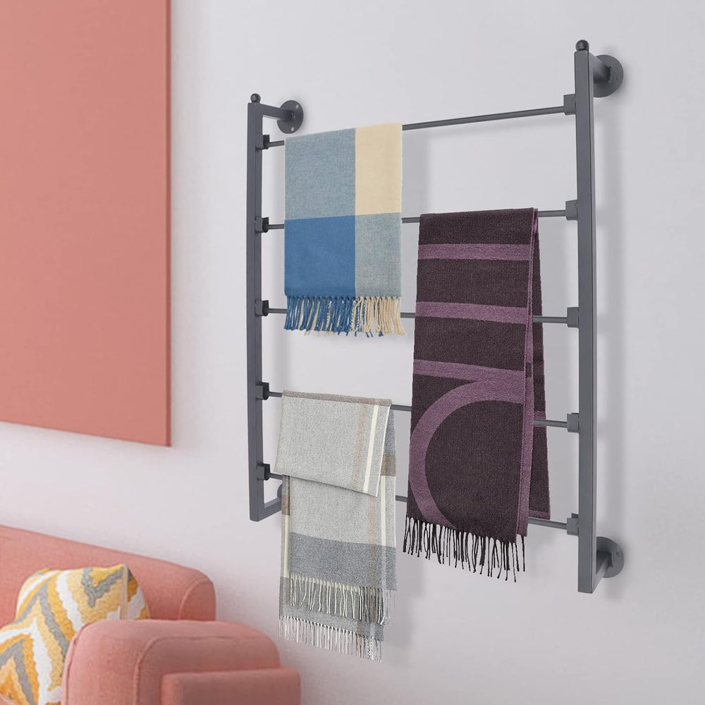 Scarf Organizer Wall Mounted, 5-Tier Scarf Display Rack, Metal Spiral Scarf H...