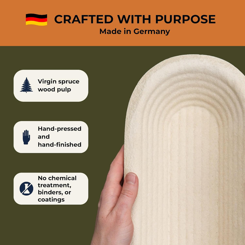 Sourdough Banneton Bread Proofing Basket 11.4" Oval Groove 750g | 11.4 x...