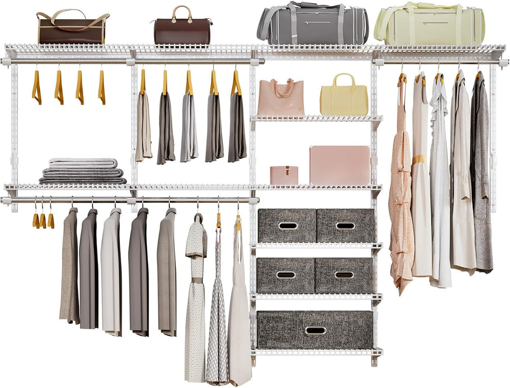 Sturdy Closet Organizer System: 8.7 Ft. Custom Metal Wire Shelving