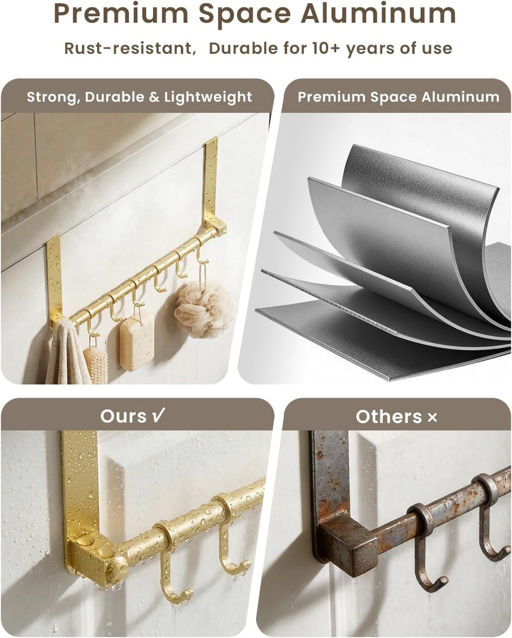 BOF Heavy Duty Over The Door Hooks, Door Hooks Hanger Organizer for Hanging