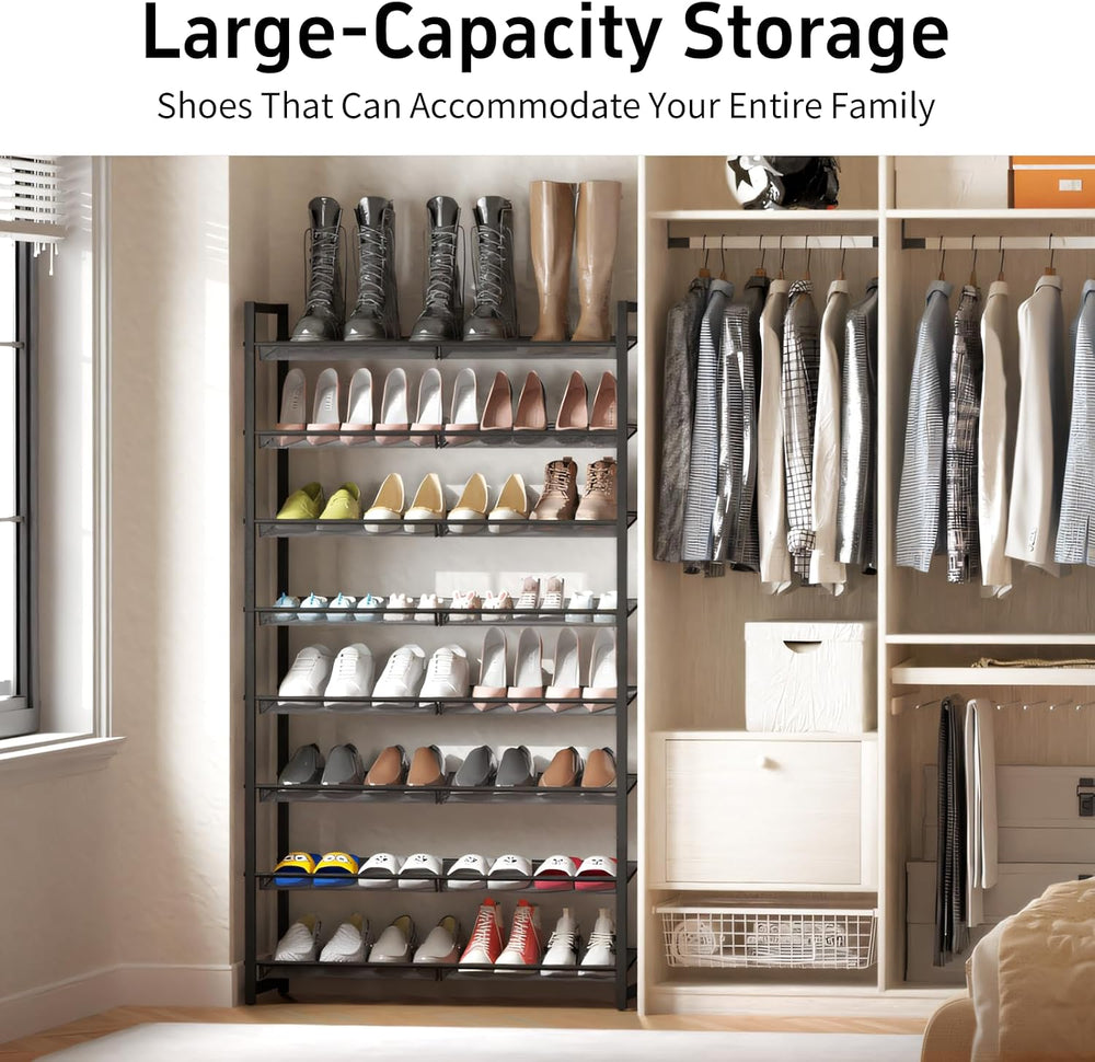Shoe Rack, 8-Tier Metal Shoe Organizer, Tall Shoe Rack for Closet,entryway,Ga...