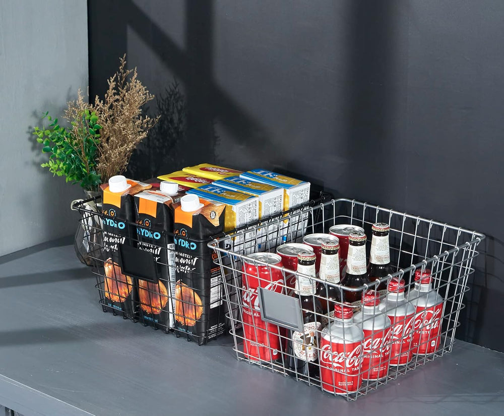 JUNCHU CHERRY 4 Pack【Extra Large】 Wire Handmade Storage Basket for Organizing...