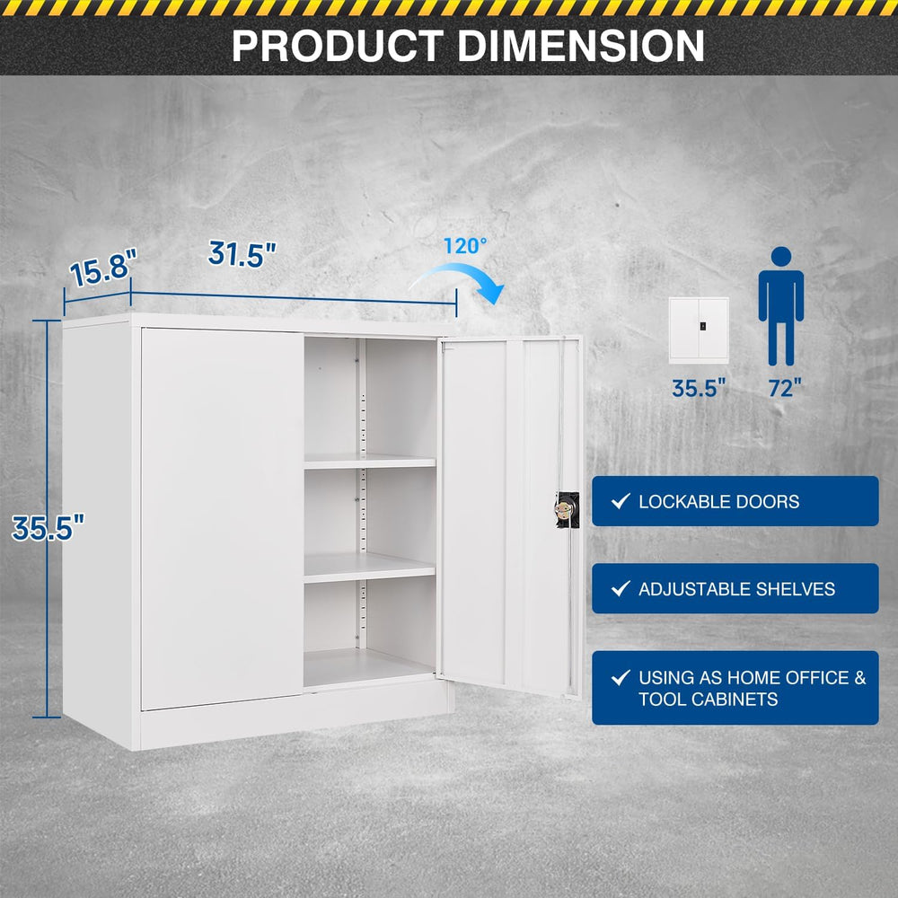 Fesbos Metal Storage Cabinet-36” Tall Steel File Cabinets with Lockable Doors...