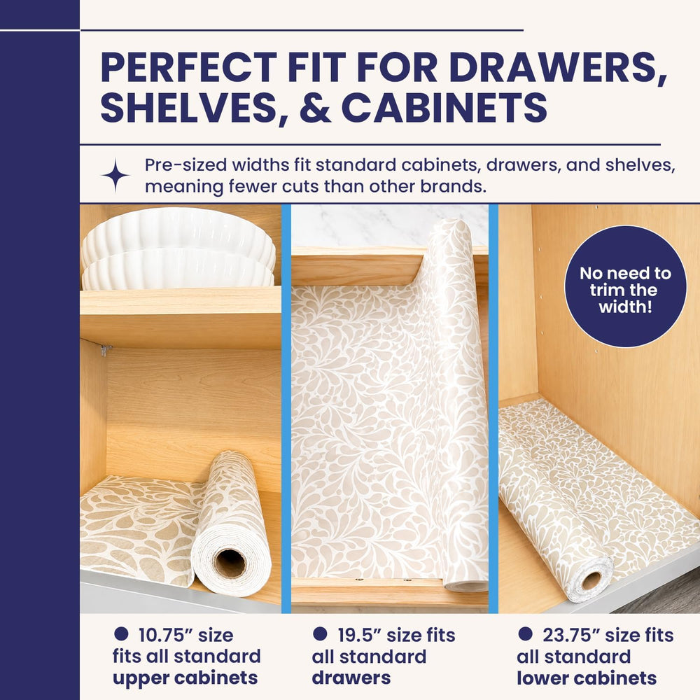 Adhesive Shelf Liner - Sandstone Petals, 19.5in x 6ft, 2-Pack