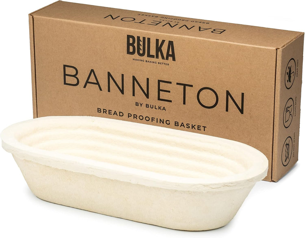 Sourdough Banneton Bread Proofing Basket 11.4" Oval Groove 750g | 11.4 x...