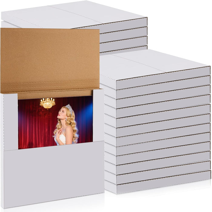 Tinlade 50 Pack Vinyl Record Shipping Boxes 12.5" x 12.5" x 1" White Vinyl Records LP Mailers Fold Cardboard Album Mailing Box Multi Depth Album Bag for Packaging Moving Storage