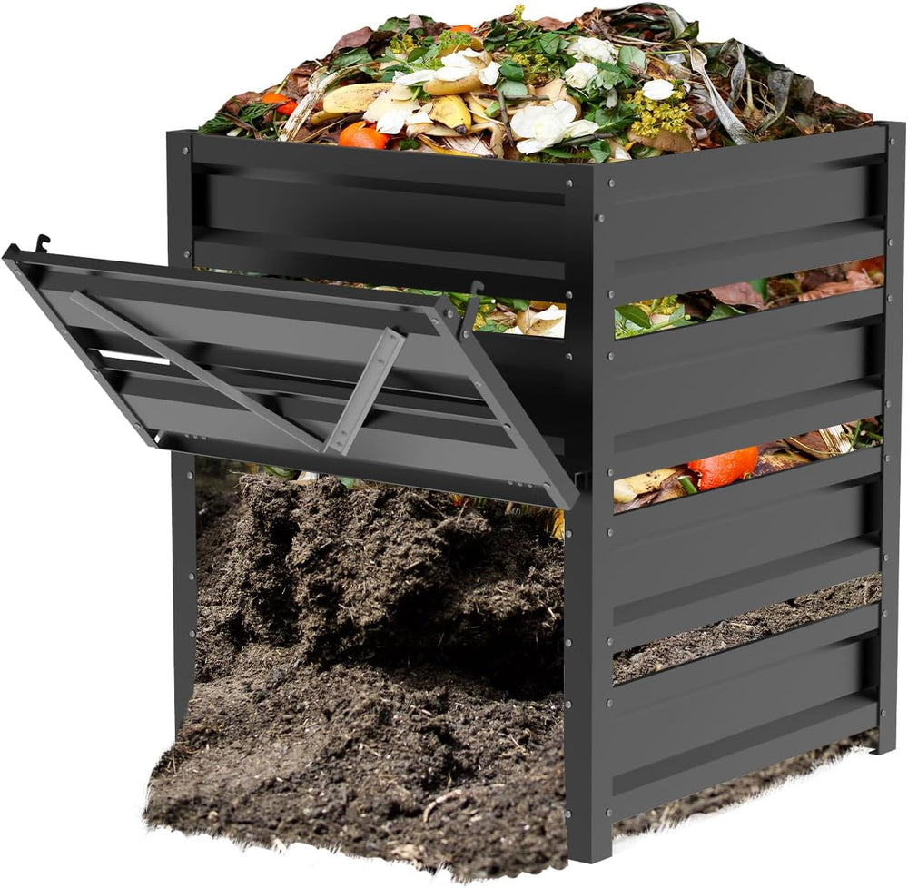 Compost Bin Outdoor -170 Gallon Composter with Rust-Proof Coating, Painted Fi...
