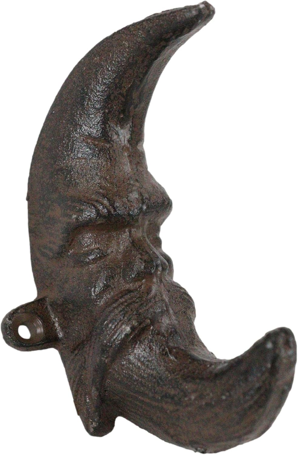 Ebros Gift Rustic Cast Iron Rust Antiqued Celestial Heavens Half Crescent Moo...