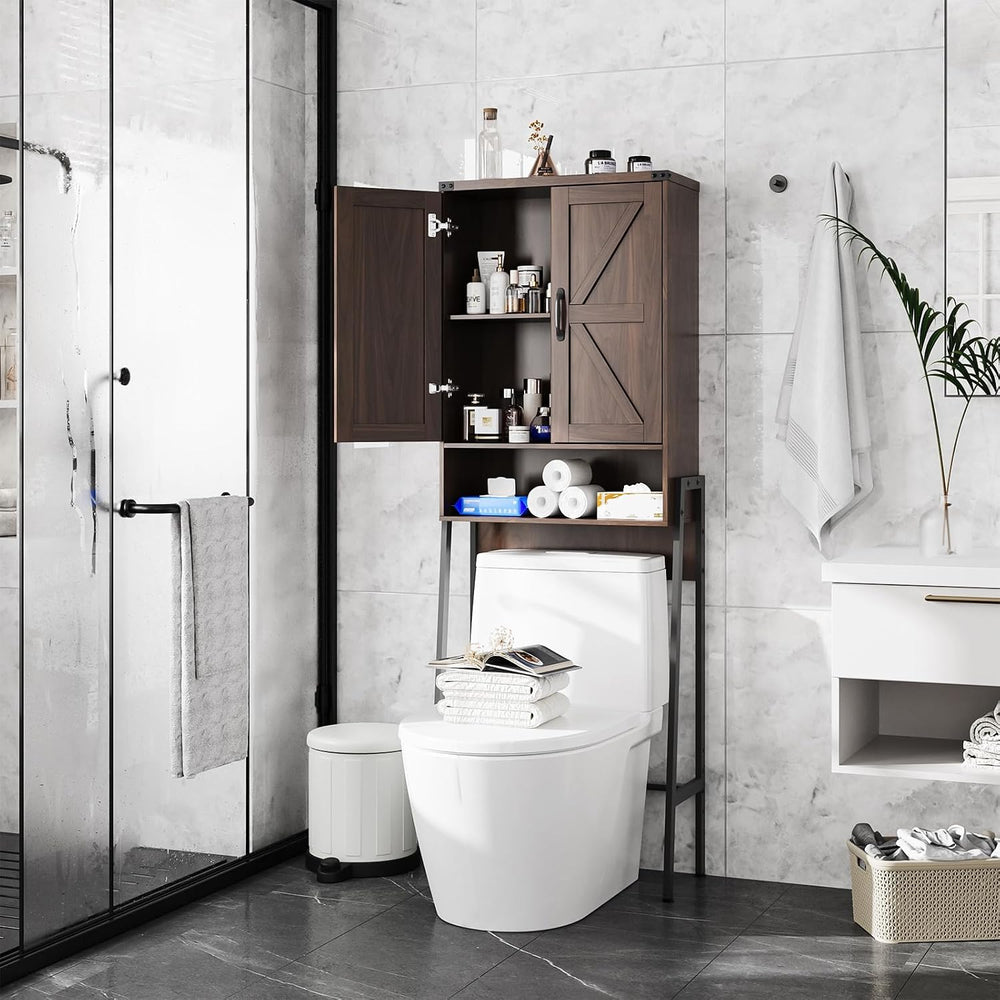 Vabches Over The Toilet Storage Cabinet with 2-Door Design Bathroom Organizer...