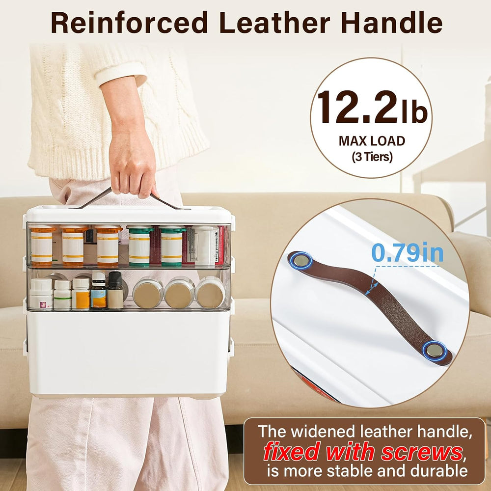 Homaigie Extra Tall 3-Tier Medicine Cabinet Organizer for Medicine Bottles Or...