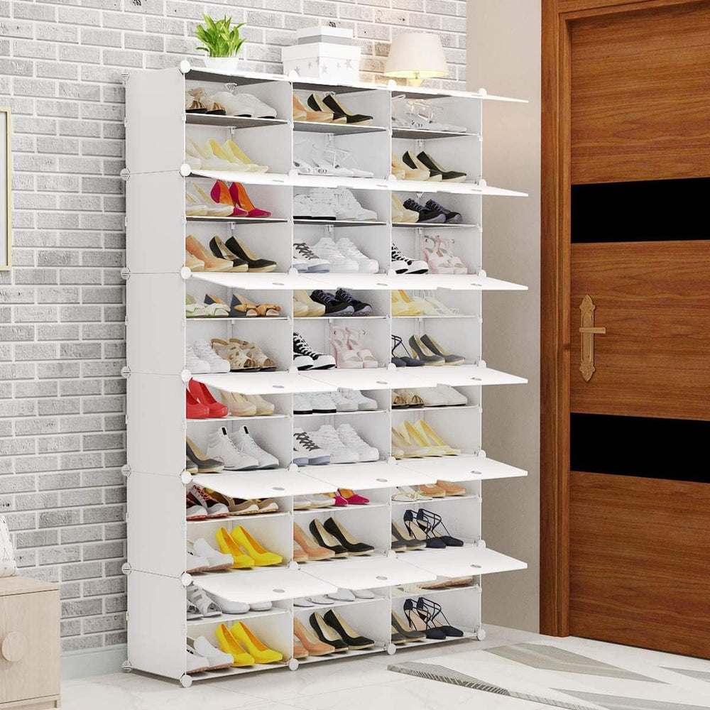Aeitc Portable Plastic Rack, 72 Pair DIY Shoe Storage Shelf Organizer for Ent...
