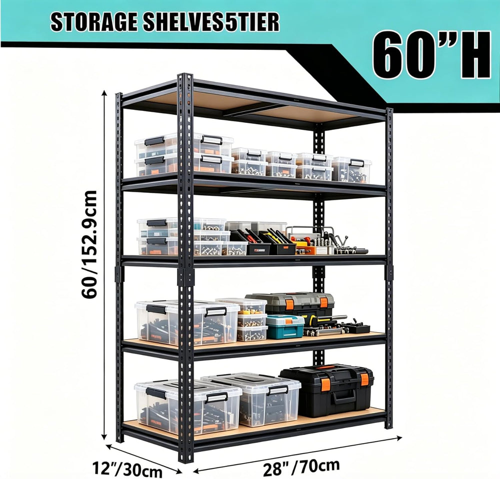 Garage Storage Shelves Heavy Duty Garage Shelving Units 60"x28"x12&...