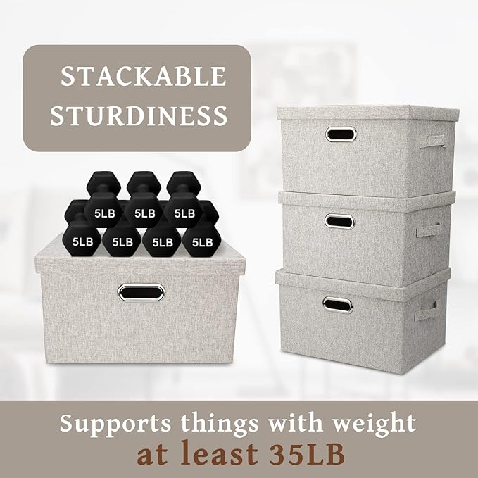 Medium 15" 21 Quart Collapsible Stackable Storage Bins