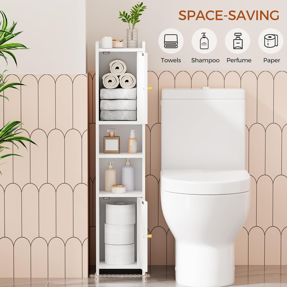 ANWBROAD Slim Bathroom Storage Cabinet with 2 Doors and Adjustable Shelf