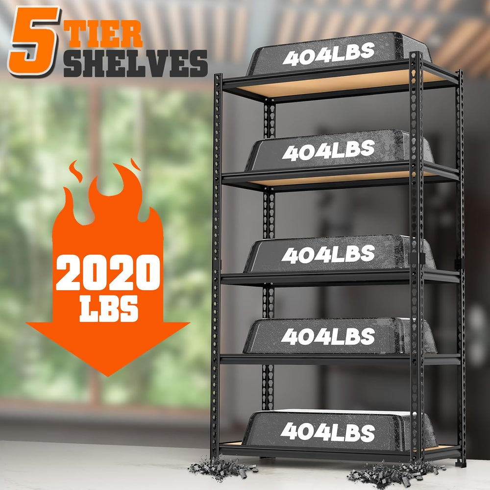 LEVELEVE 5-Tier Storage Shelving Unit, Metal, for Kitchen, Garage, Laundry Ro...