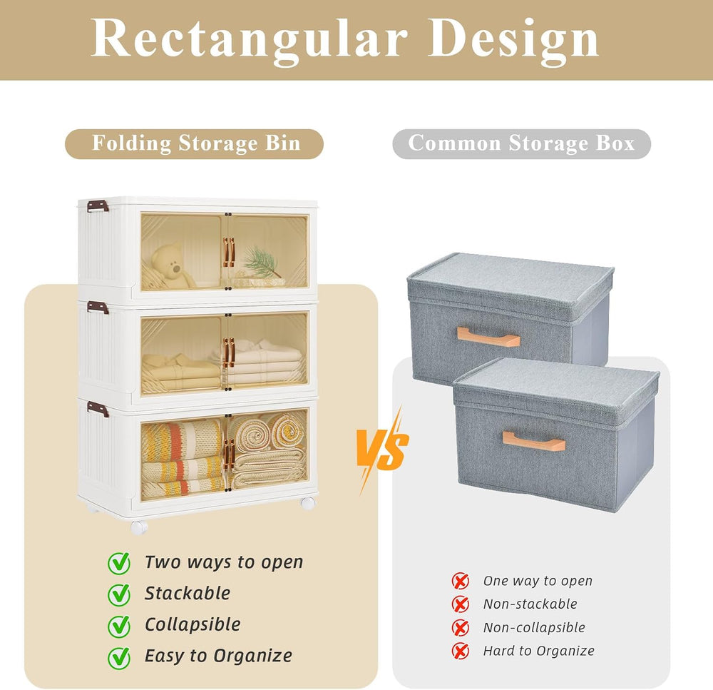 Storage Bins with Lid, 83 Gal/333 Qt Capacity, 3 Pack Large Stackable Storage...