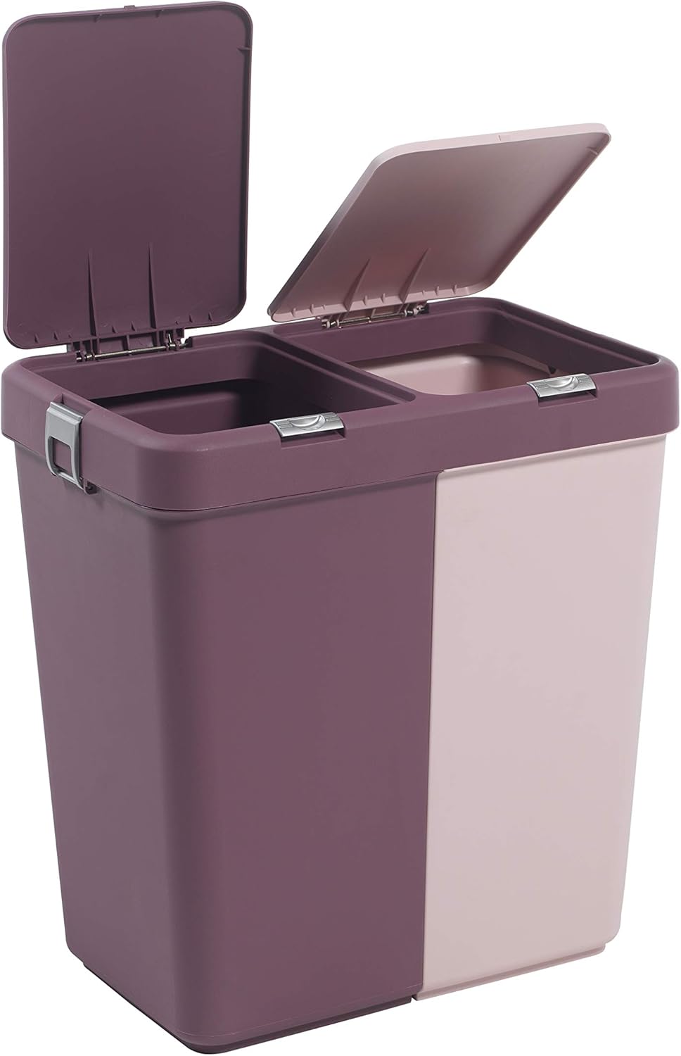 Mabel Home Plastic Laundry Hamper with Lid, 2 sections, Large Laundry Basket ...
