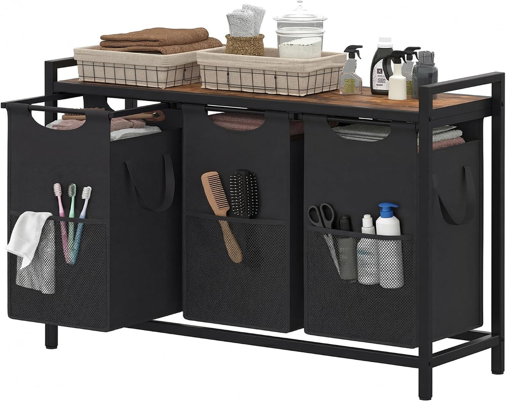 Heybly Laundry Hampers, 3 × 15 Gal (171 L) Laundry Basket with Large Desktop ...