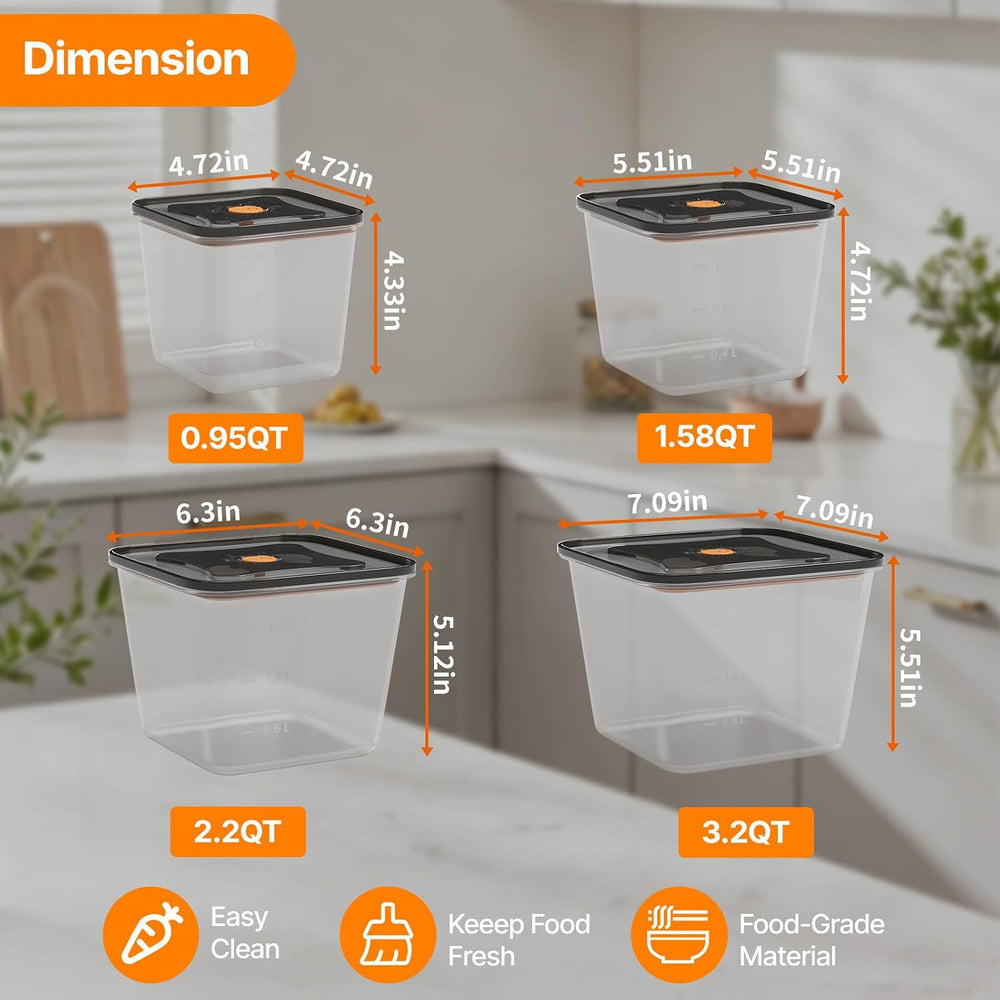 8 Pack Food Storage Containers with Lids;BPA-Free Cereal, Rice, Flour, Pasta ...