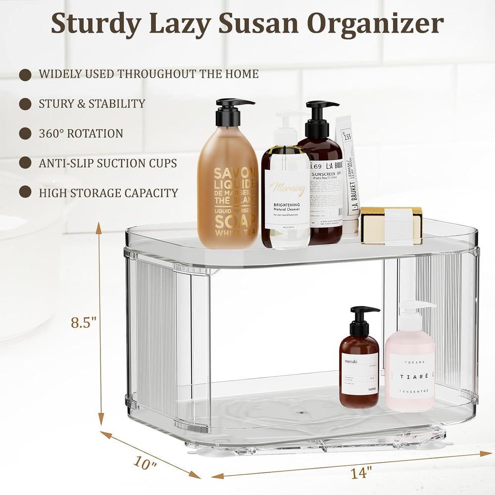 2-Tier Lazy Susan Turntable Organizer for Cabinet/Countertop/Pantry/Bathroom/...