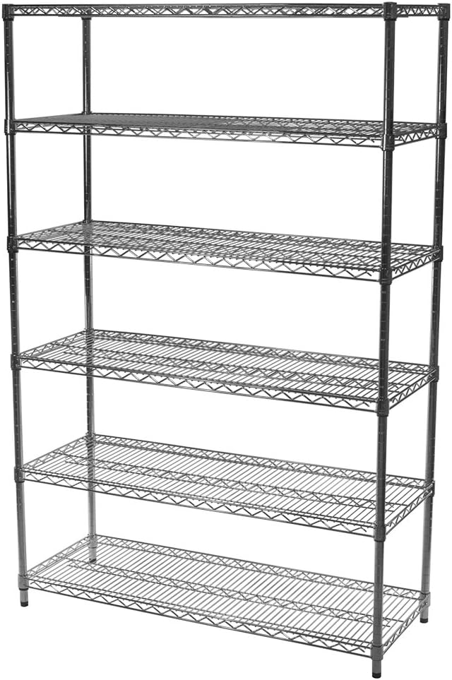 Shelving Inc.12 d x 48" w x 72" h Chrome Wire Shelving with 6 Tier Shelves