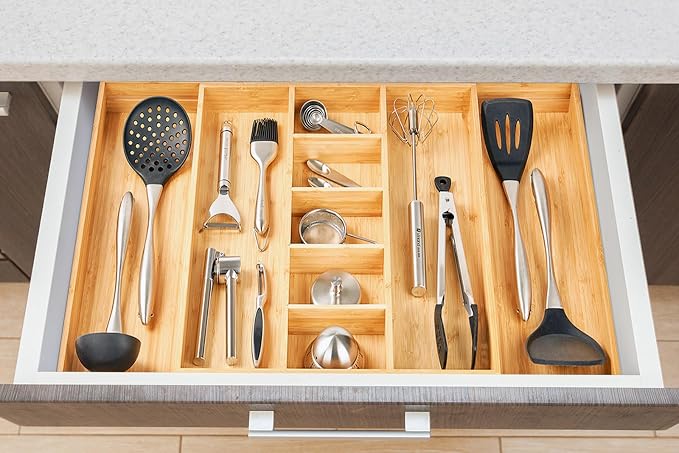 Umilife Extra Large Expandable Kitchen Drawer Organizer