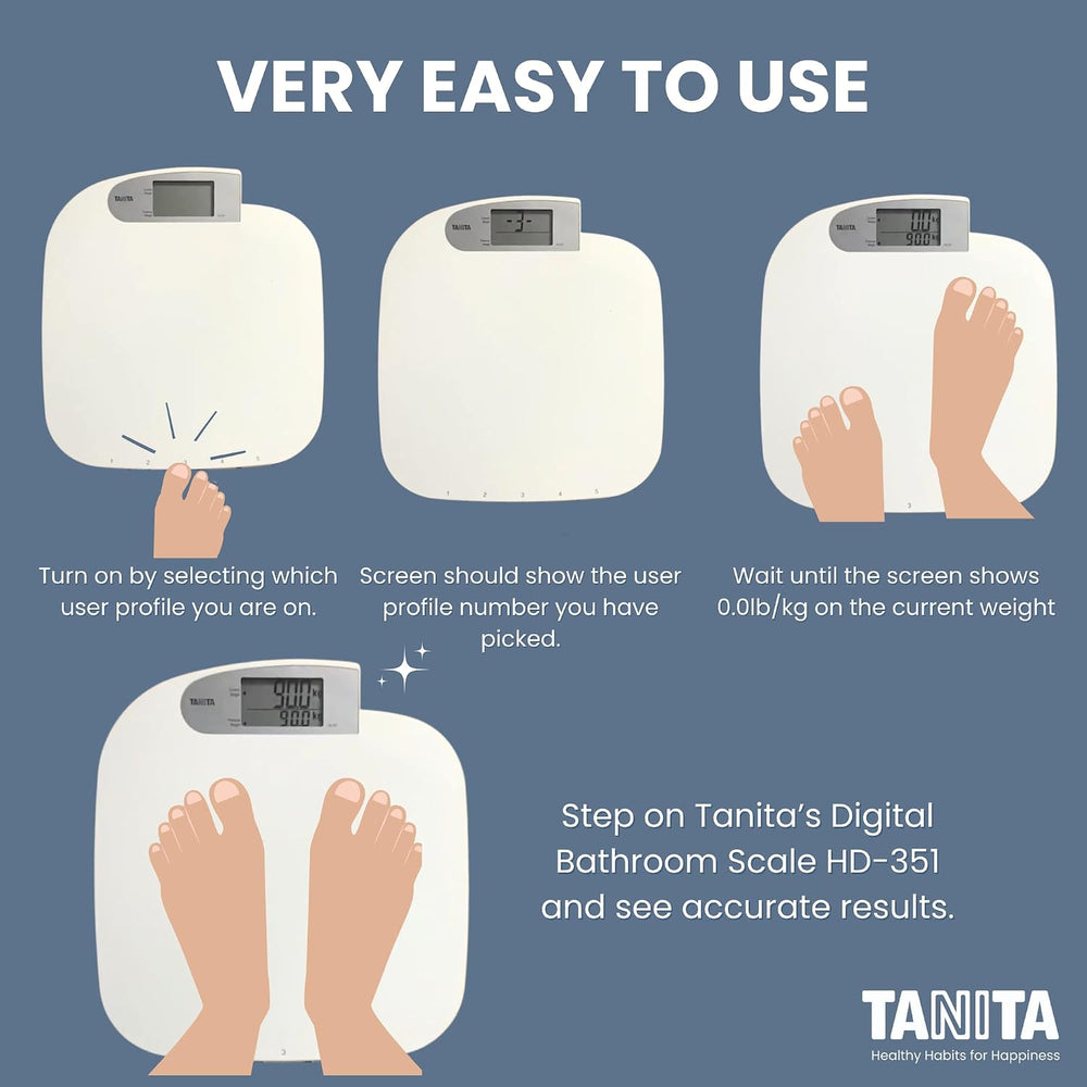 Tanita HD-351 Japan Technology Digital Bathroom Weight Scale- 440 lbs Capacit...