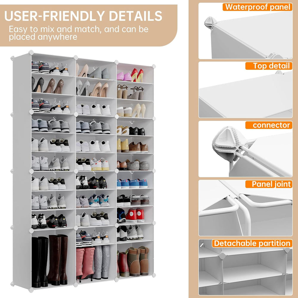 MAGINELS 72 Pairs Shoe Rack Organizer,Shoes Storage Cabinet,Shoe Closet Stora...