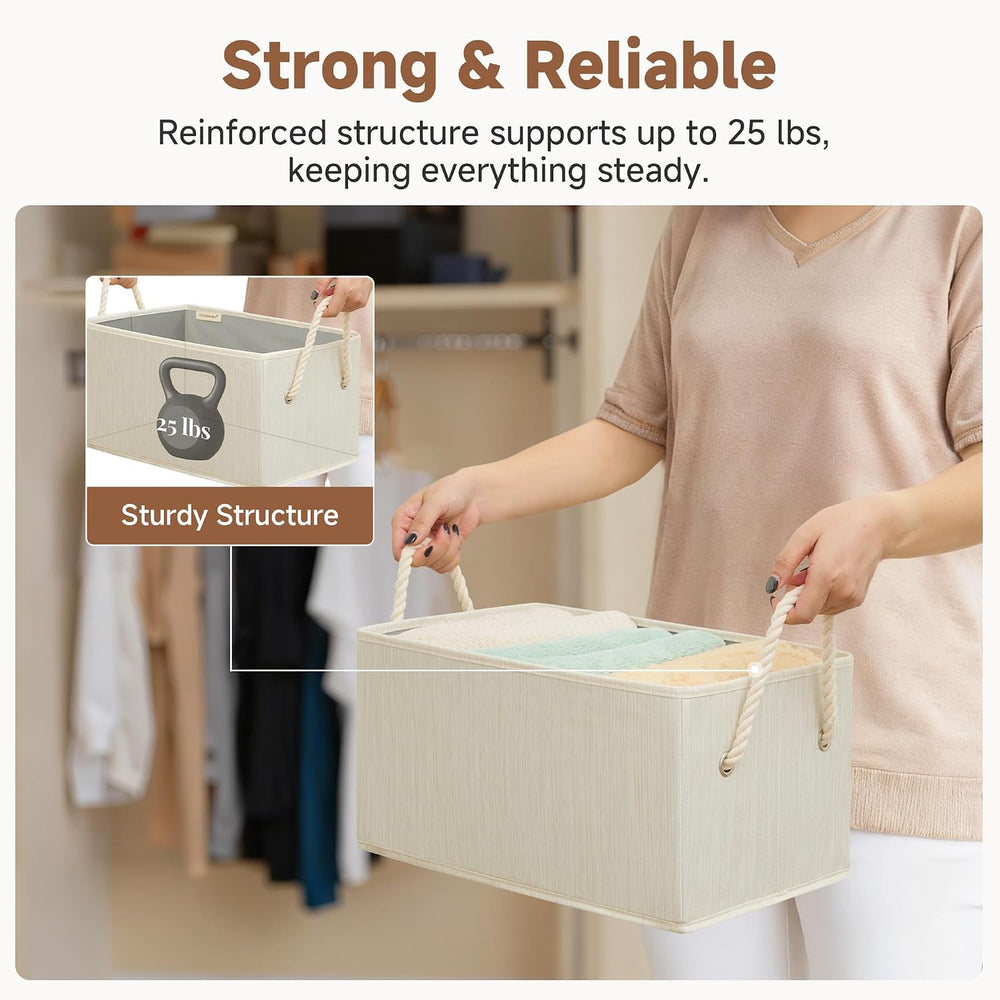 StorageWorks Storage Baskets for Shelves, Foldable Fabric Closet Storage Bins...