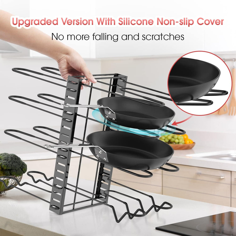 G-TING Pot Rack Organizers, 8 Tiers Pots and Pans Organizer for Kitchen Organ...