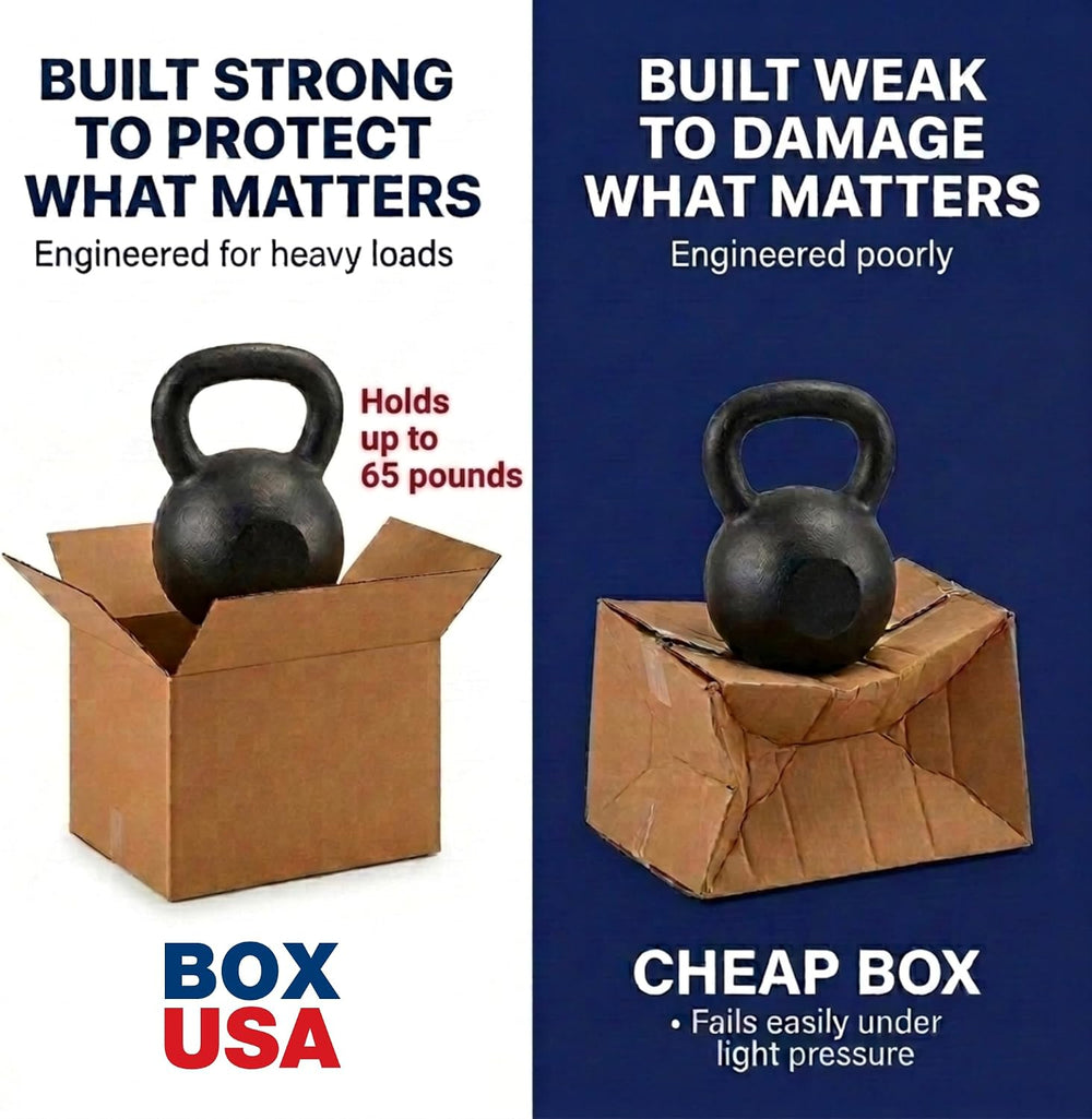 BOX USA Flat Boxes Holds 65lbs, 24x14x6 25-Pk for Shipping & Packing