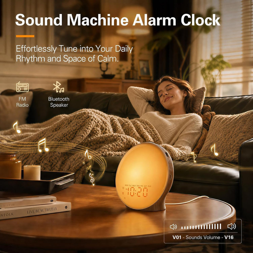 JALL Sunrise Alarm Clock for Bedrooms, Full-Screen Wake Up Light for Heavy Sl...
