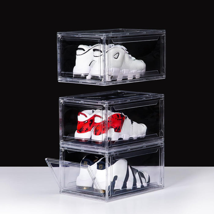3 Pack Acrylic Shoe Boxes, Ultra Clear Shoe Boxes Stackable, Shoe Storage Box