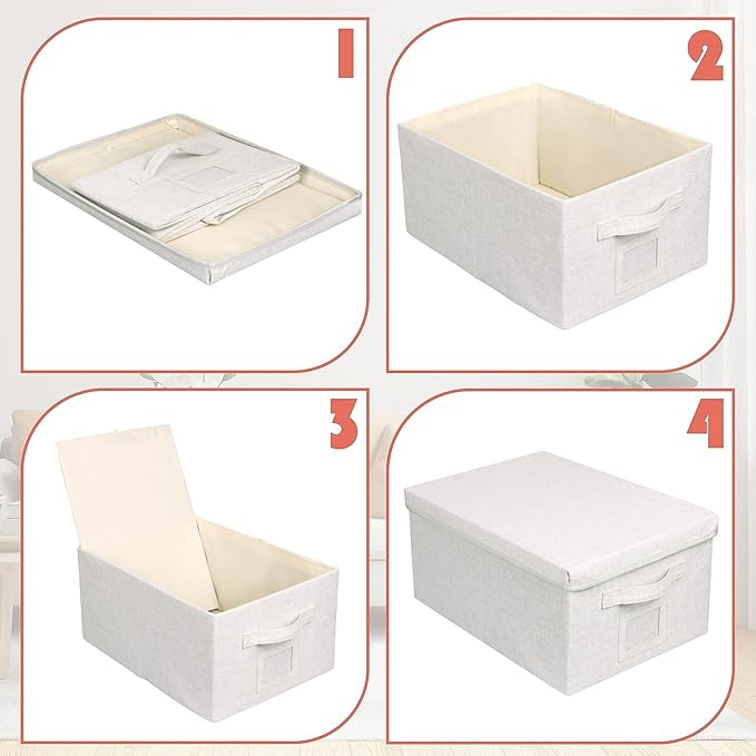 Large 17''x12'' Quart Collapsible Stackable Storage Bins