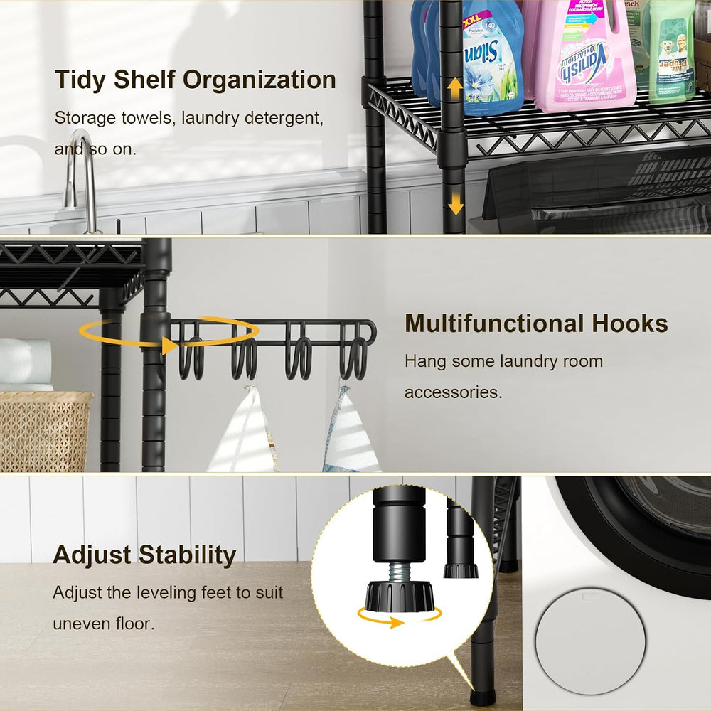 Ulif U8 Medium Laundry Room Storage Organizer, Over the Washer and Dryer Stor...