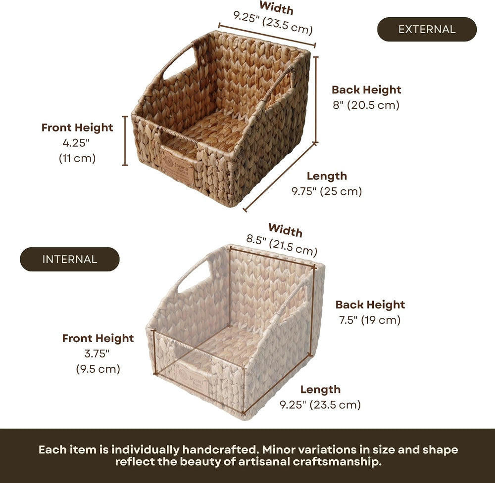 Pantry Organizers and Storage Baskets, 3 Pack, 10" x 9" x 8" |...