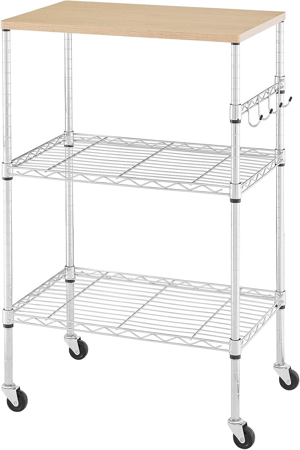BolDuck 450Lbs Capacity Microwave Cart with Wheels, 3 Tier Rolling Cart with ...