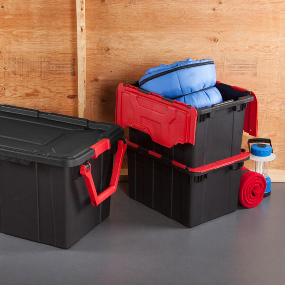 Sterilite Industrial Storage Tote with Lids for Garage, 12 Gallon, 6-Pack