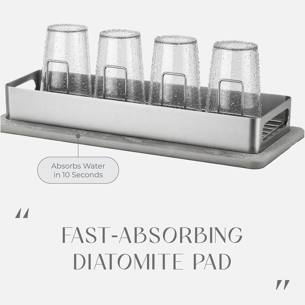 SUS304 Stainless Steel Cup Drying Rack with Diatomite Tray