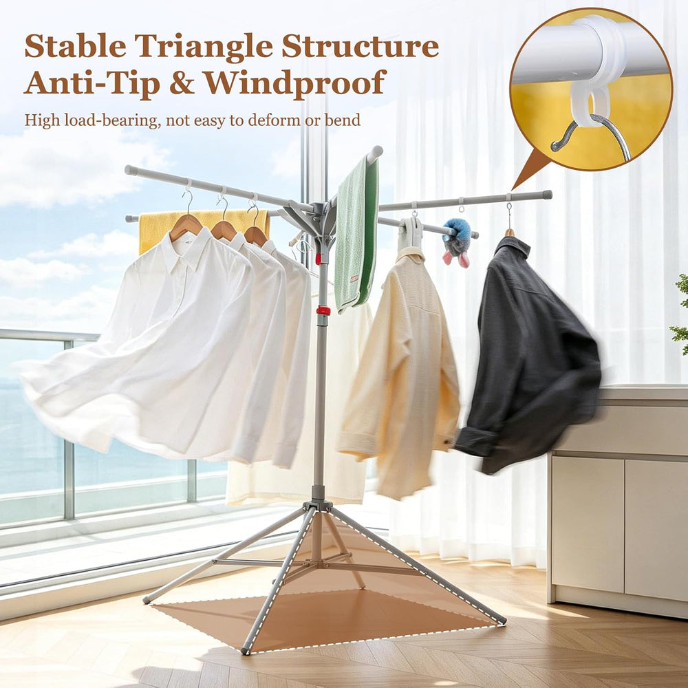 Adjustable Collapsible Umbrella Style Clothes Drying Rack, 4Legs6Telescopic A...