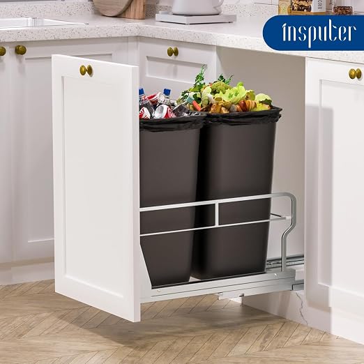 Insputer Dual Pull Out Trash Can Under Cabinet