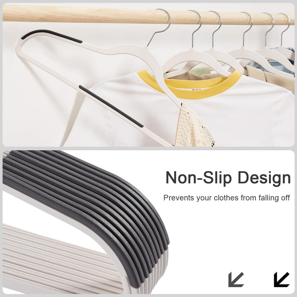 VECELO 50 Pack Clothes Hangers, Non-Slip Plastic Coat Hanger, 360°Swivel Hook...
