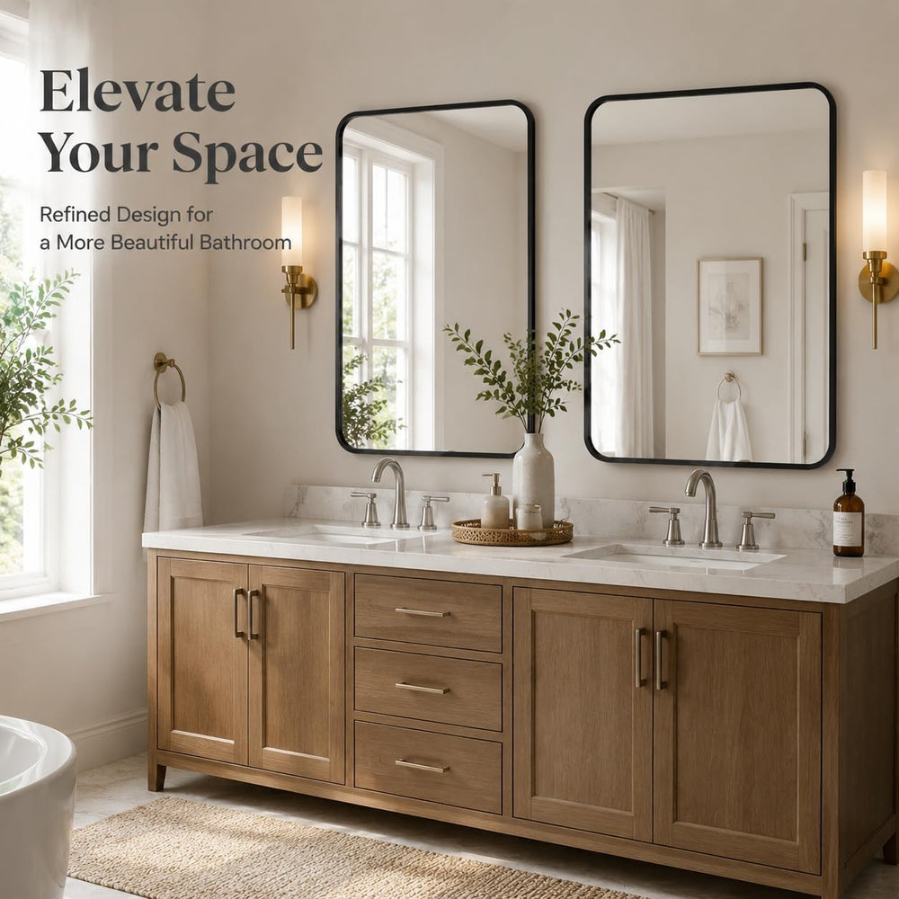 2-Pack Black Bathroom Mirrors for Over Sink 24 x 36 Inch