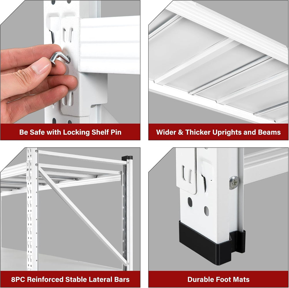 71.3" Wide Heavy Duty Garage Shelving Units,5000LBS Deep Storage Shelves...